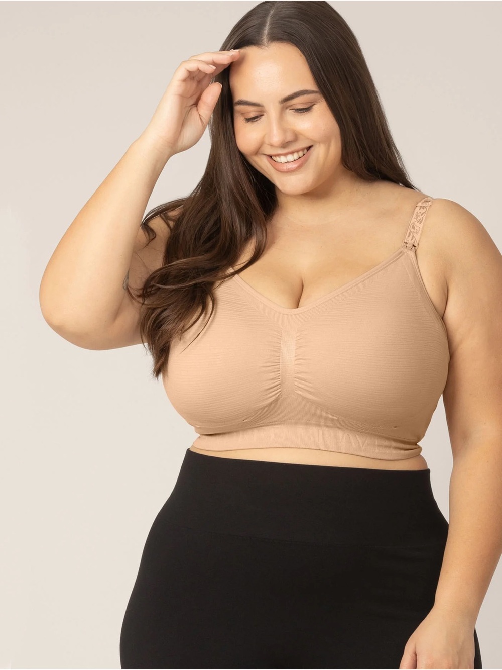 Kindred Bravely Sublime Handsfree Pumping and Nursing Bra - Beige, Busty Large
